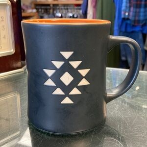 Starbucks 2012 Black and Orange Geometric Aztec Mug 16 oz